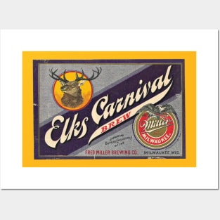 Elks Carnival Vintage Beer Label Posters and Art